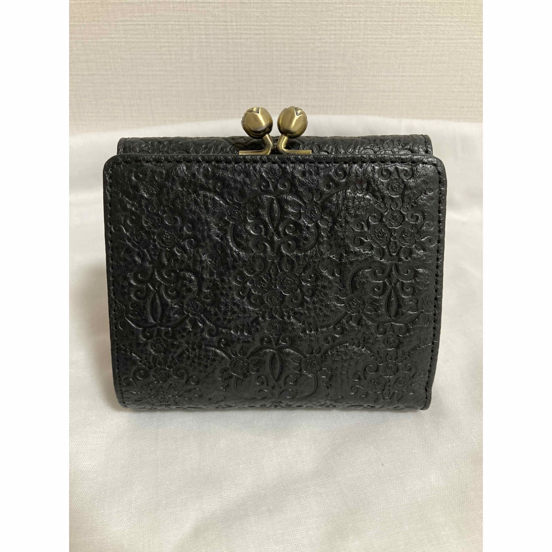 【新品】 アナスイ ANNA SUI がま口 折り財布 ヴィンテージローズ 黒 1