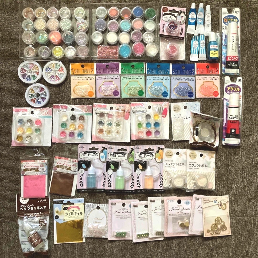 ハンドメイド 資材 まとめ売り レジン ネイル パーツ 100円ショップ