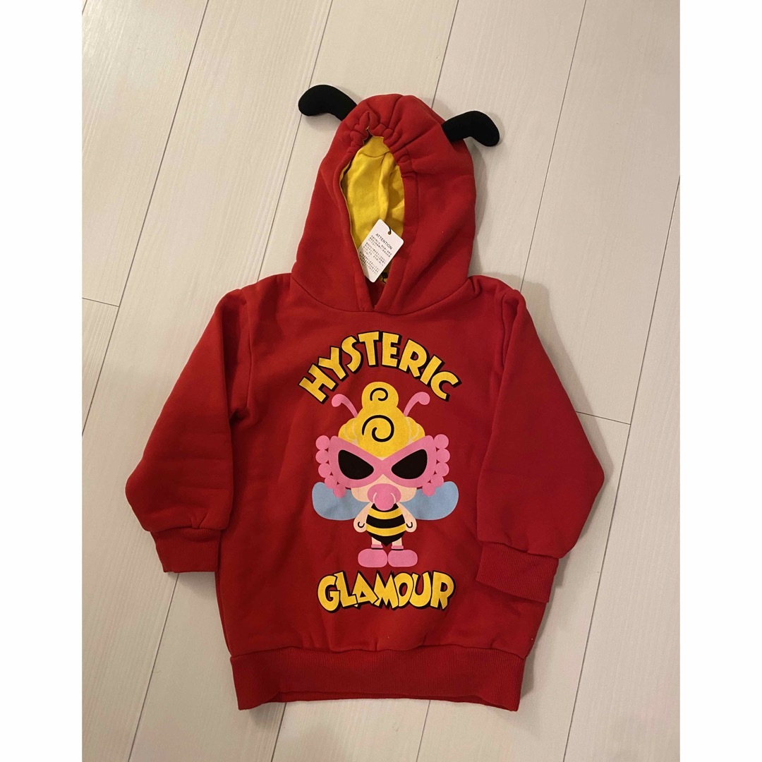 HYSTERIC MINI(ヒステリックミニ)のタグ付き新品！ヒステリックミニ　ハチパーカー キッズ/ベビー/マタニティのキッズ服女の子用(90cm~)(Tシャツ/カットソー)の商品写真