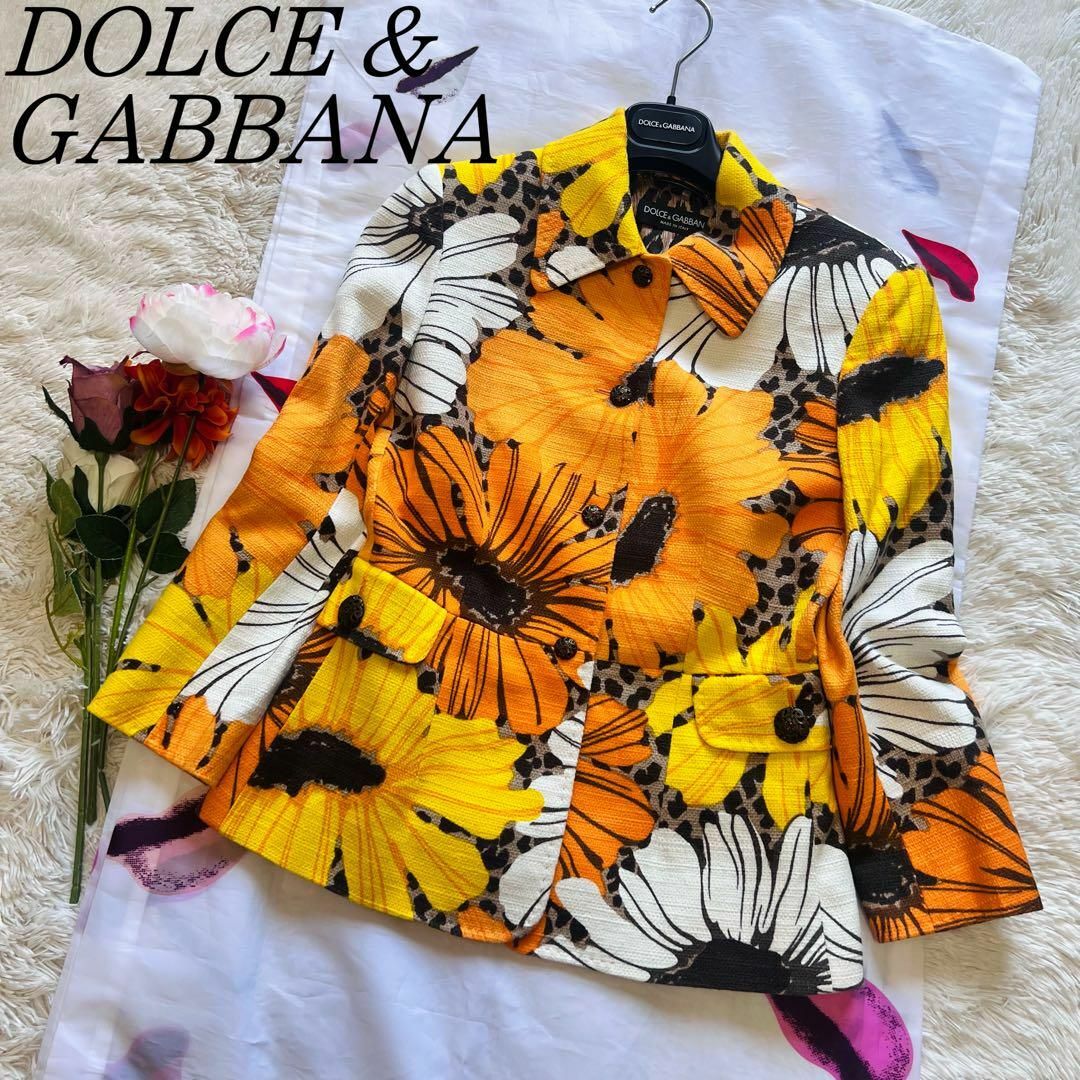 【美品】DOLCE&GABBANA 総柄ジャケット レオパード 花柄 40 襟 | フリマアプリ ラクマ