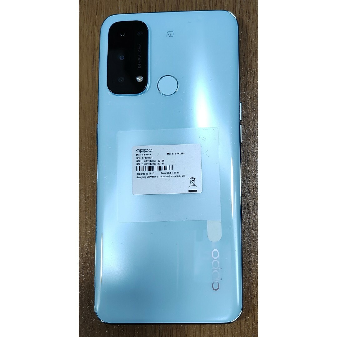 デュアルSIM OPPO Reno5 A アイスブルー