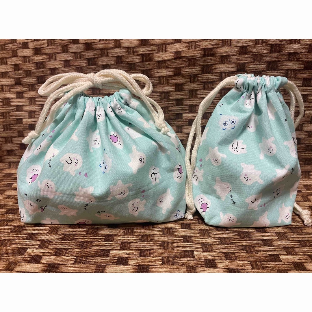 hikage★弁当袋セット　コップ袋　 ハンドメイド ハンドメイド 動物園柄、お弁当袋＆コップ袋(ᵔᴥᵔ) その他入園