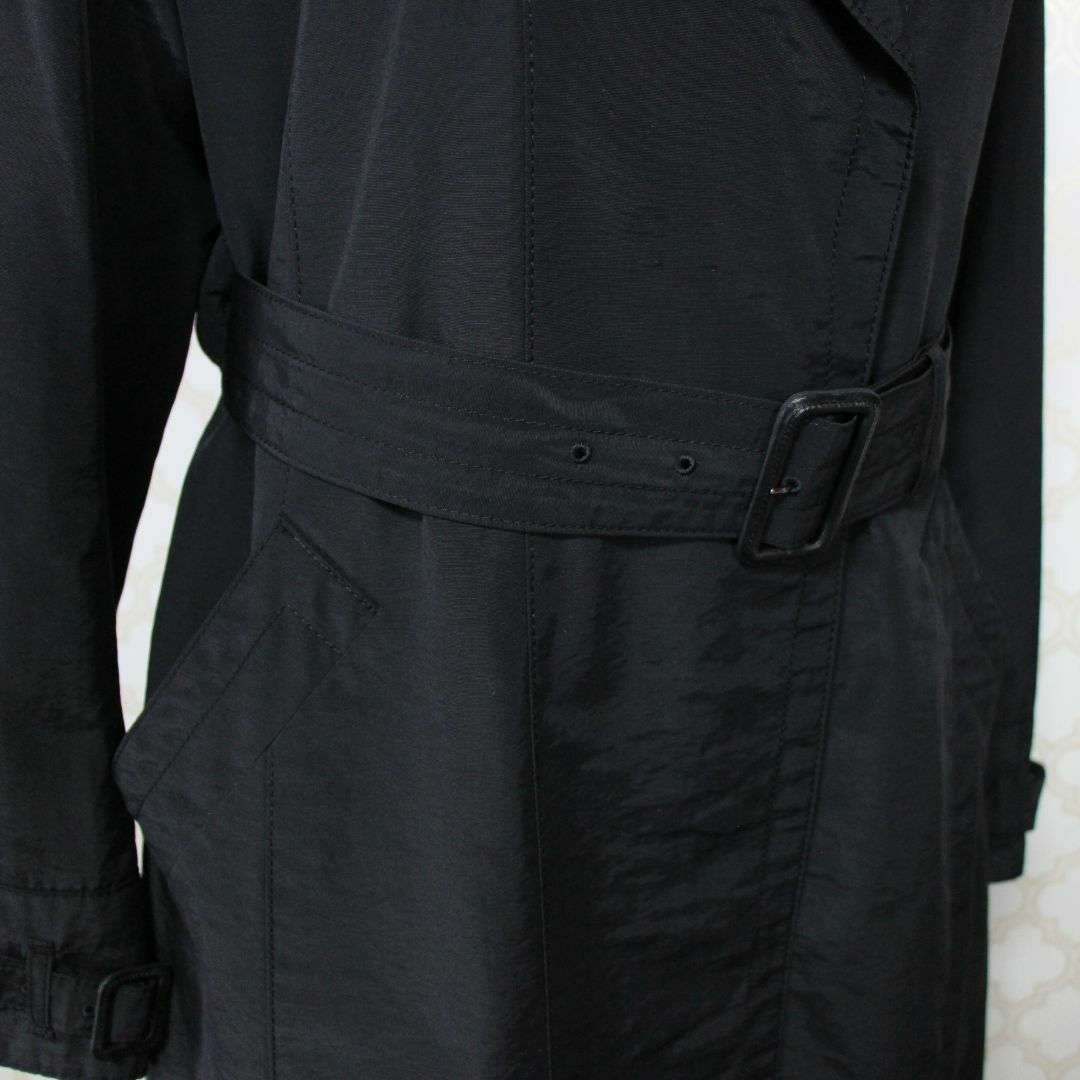 ポールスチュアート　ロングコート　8　L　黒　ブラック　ベルト　大きいサイズ
