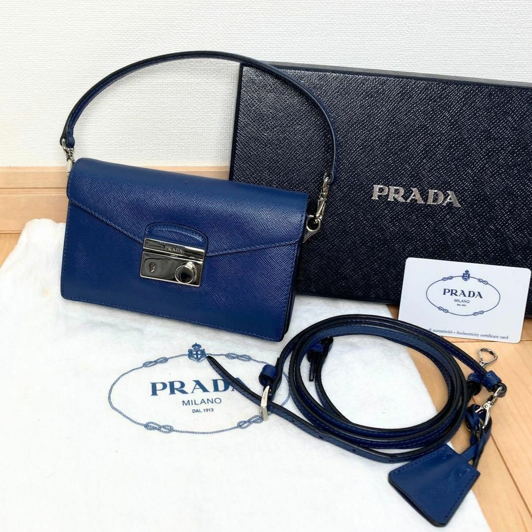 PRADA - 超美品 プラダ サフィアーノラクス 2WAY アクセサリーポーチ ...