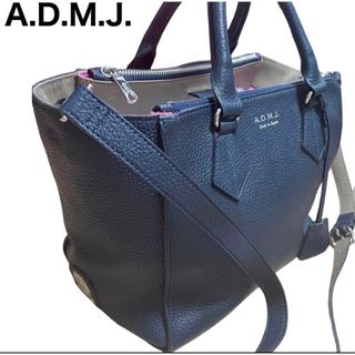 エーディーエムジェイ(A.D.M.J.)の美品　A.D.M.J. トートバッグ　Wファスナー　2way ショルダーバッグ(トートバッグ)