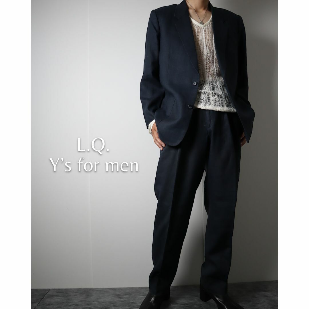 【L.Q. Y's for men】リネン 麻 2ピース セットアップ 濃紺 S