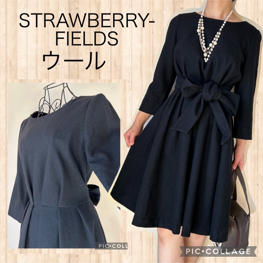 STRAWBERRY-FIELDS - ストロベリーフィールズ ブラック ウール