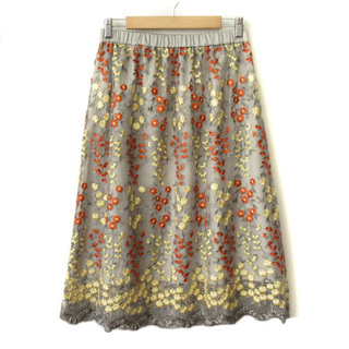 ドゥクラッセ DoCLASSE スカート 刺繍 花柄 スカラップ チュール 11(ひざ丈スカート)