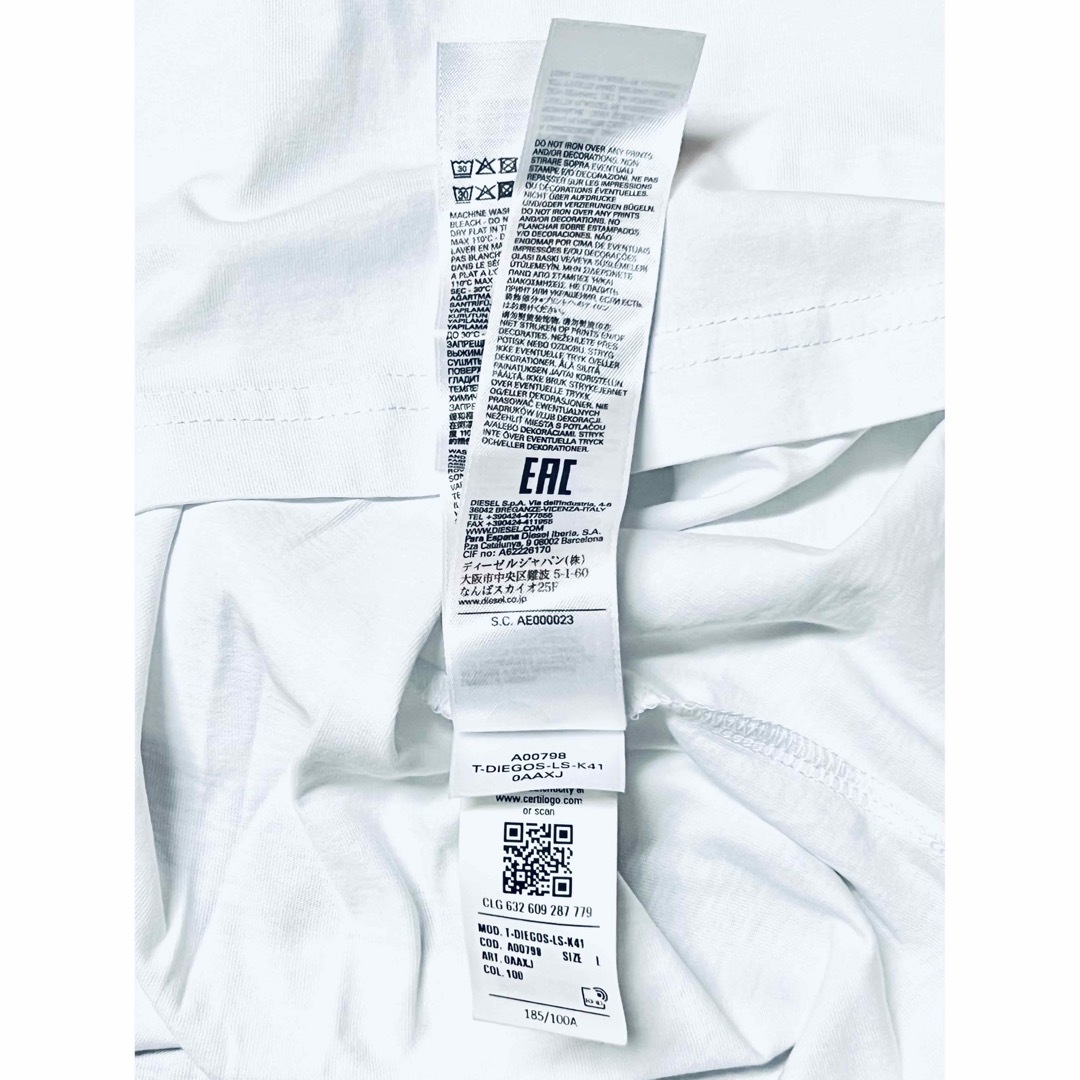 DIESEL(ディーゼル)のDIESEL  新品未使用　Lサイズ  ロング　Tシャツ　ロンT　白　ディーゼル メンズのトップス(Tシャツ/カットソー(七分/長袖))の商品写真