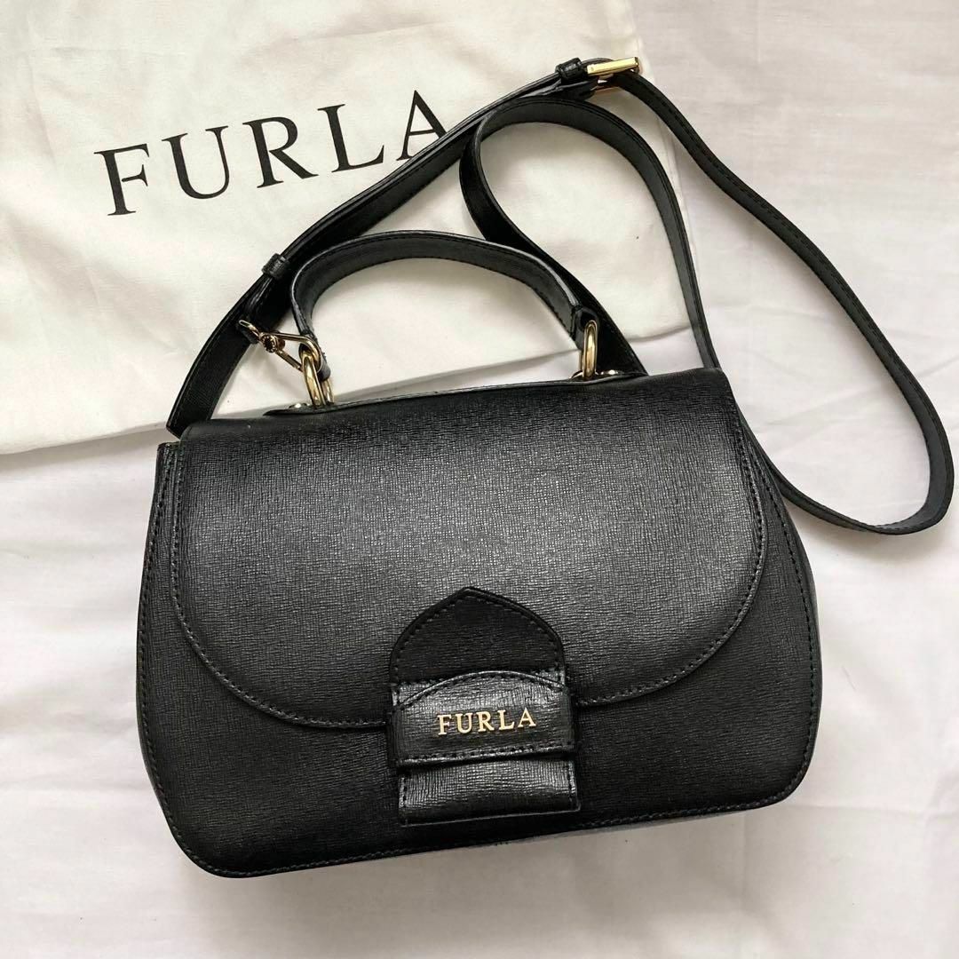 ✨極美品✨2way FURLA フルラ ショルダーバッグ レザー ブラック | フリマアプリ ラクマ