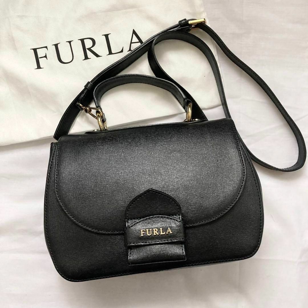 ✨極美品✨2way FURLA フルラ ショルダーバッグ　レザー　ブラック | フリマアプリ ラクマ