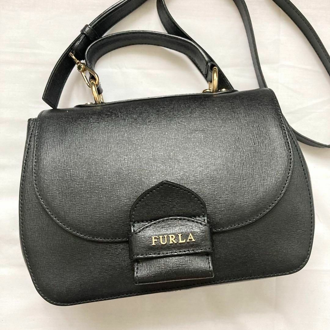 ✨極美品✨2way FURLA フルラ ショルダーバッグ　レザー　ブラック