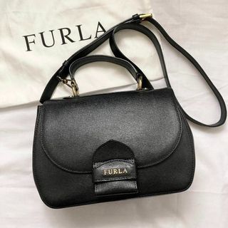 ✨極美品✨現行　FURLA フルラ ショルダーバッグ　レザー　ブラック　ボックス