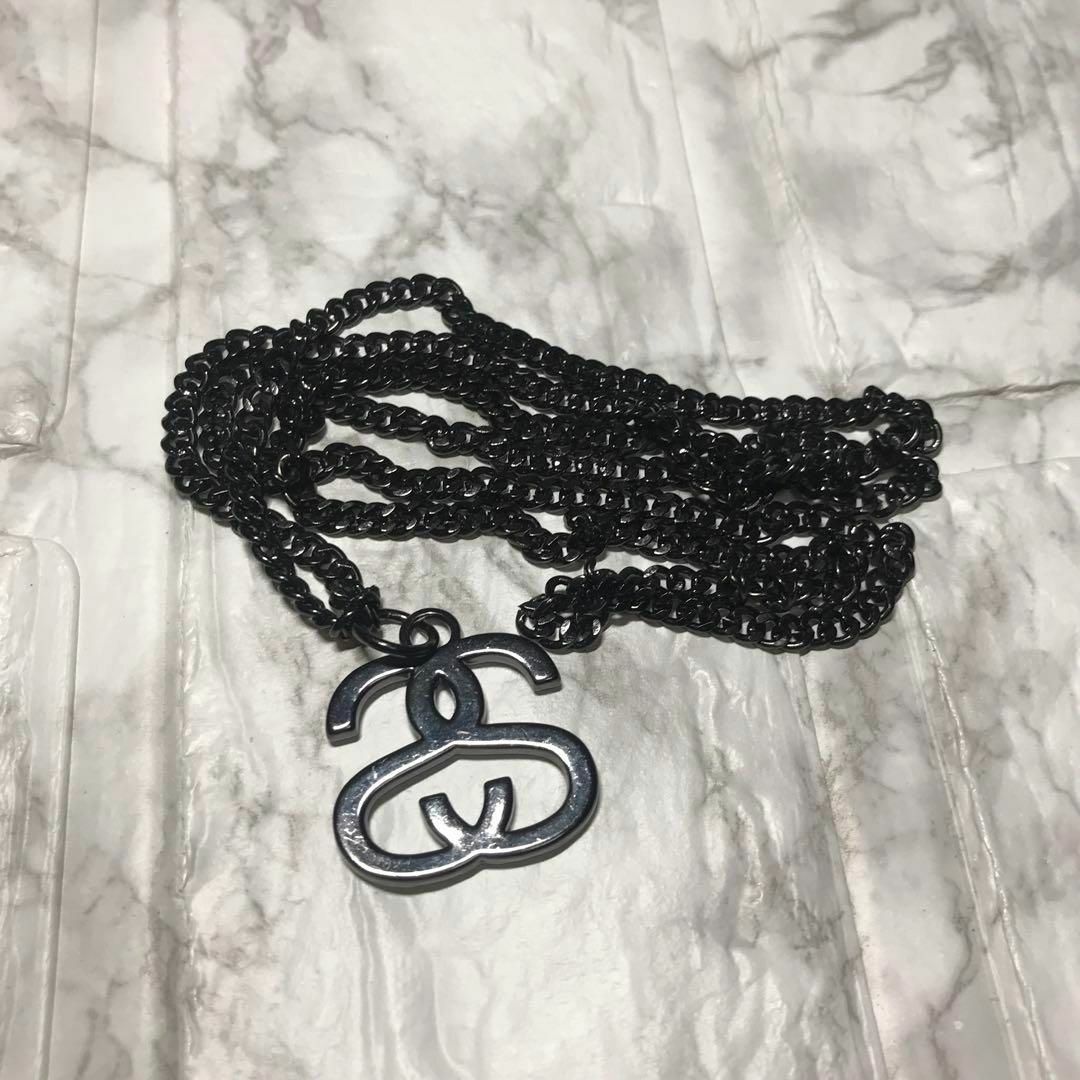 90s 00s old stussy ssリンク ネックレス ブラックアクセサリー
