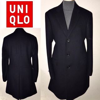 ユニクロ(UNIQLO)の美品ユニクロ送料込カシミヤ高級ウール起毛チェスターコートSカジュアルビジネス冬物(チェスターコート)