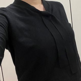 ナチュラルビューティーベーシック(NATURAL BEAUTY BASIC)の【値下げ中】秋冬服♡黒ニットカットソー♡NBB(ニット/セーター)