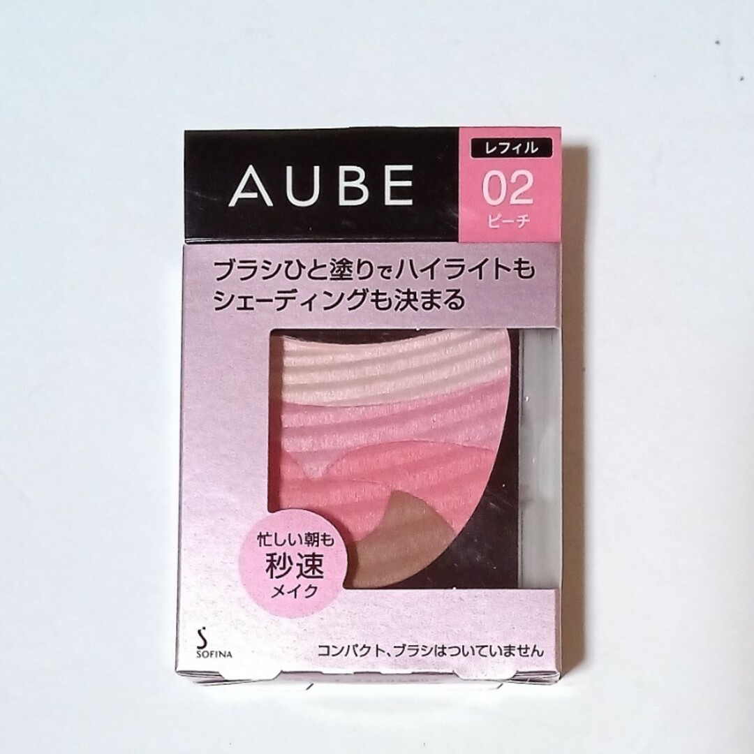 AUBE couture(オーブクチュール)のソフィーナ オーブ ブラシひと塗りチーク 02 ピーチ レフィル(5.7g) コスメ/美容のベースメイク/化粧品(チーク)の商品写真