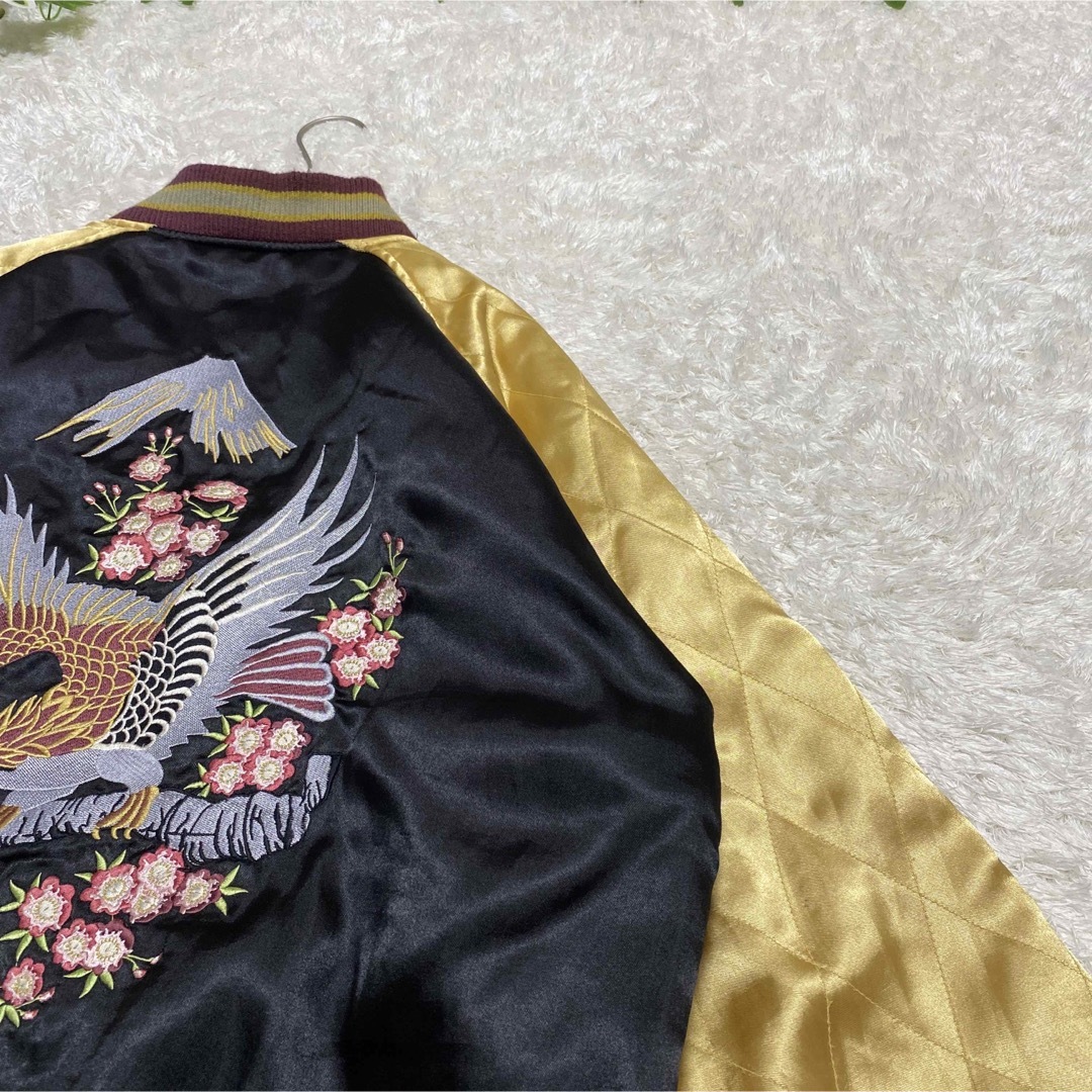 ジャケット　ブルゾン　刺繍　 和柄　スカジャン　古着　鷹　デザイン