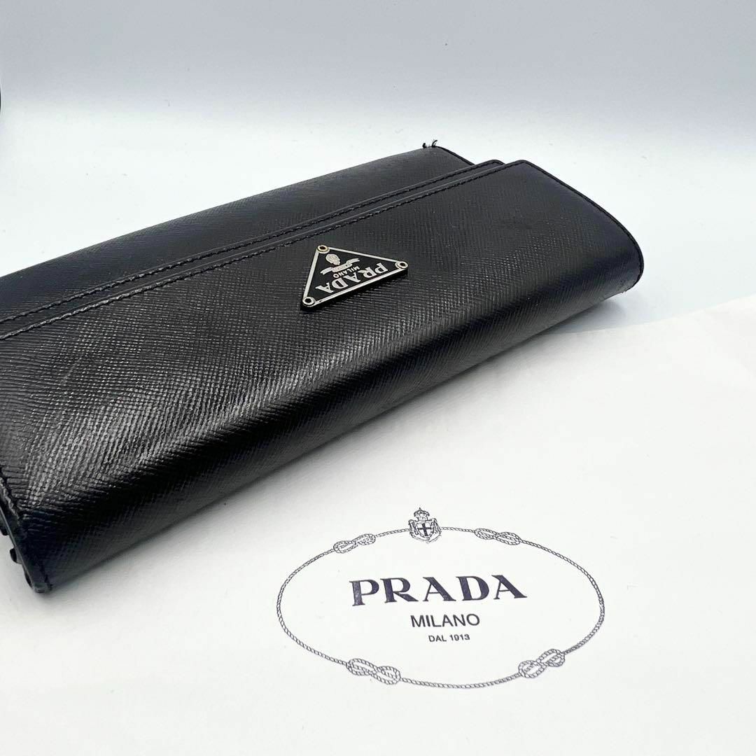 PRADA - PRADA プラダ 三角ロゴ 長財布 サフィアーノレザー ブラック