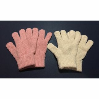 手袋　ジュニア　ピンク　オフホワイト　2セット（41(手袋)