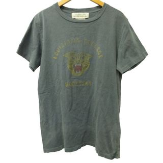 レミレリーフ(REMI RELIEF)のレミレリーフ プリント Tシャツ カットソー 半袖 紺 M IBO44 (Tシャツ/カットソー(半袖/袖なし))