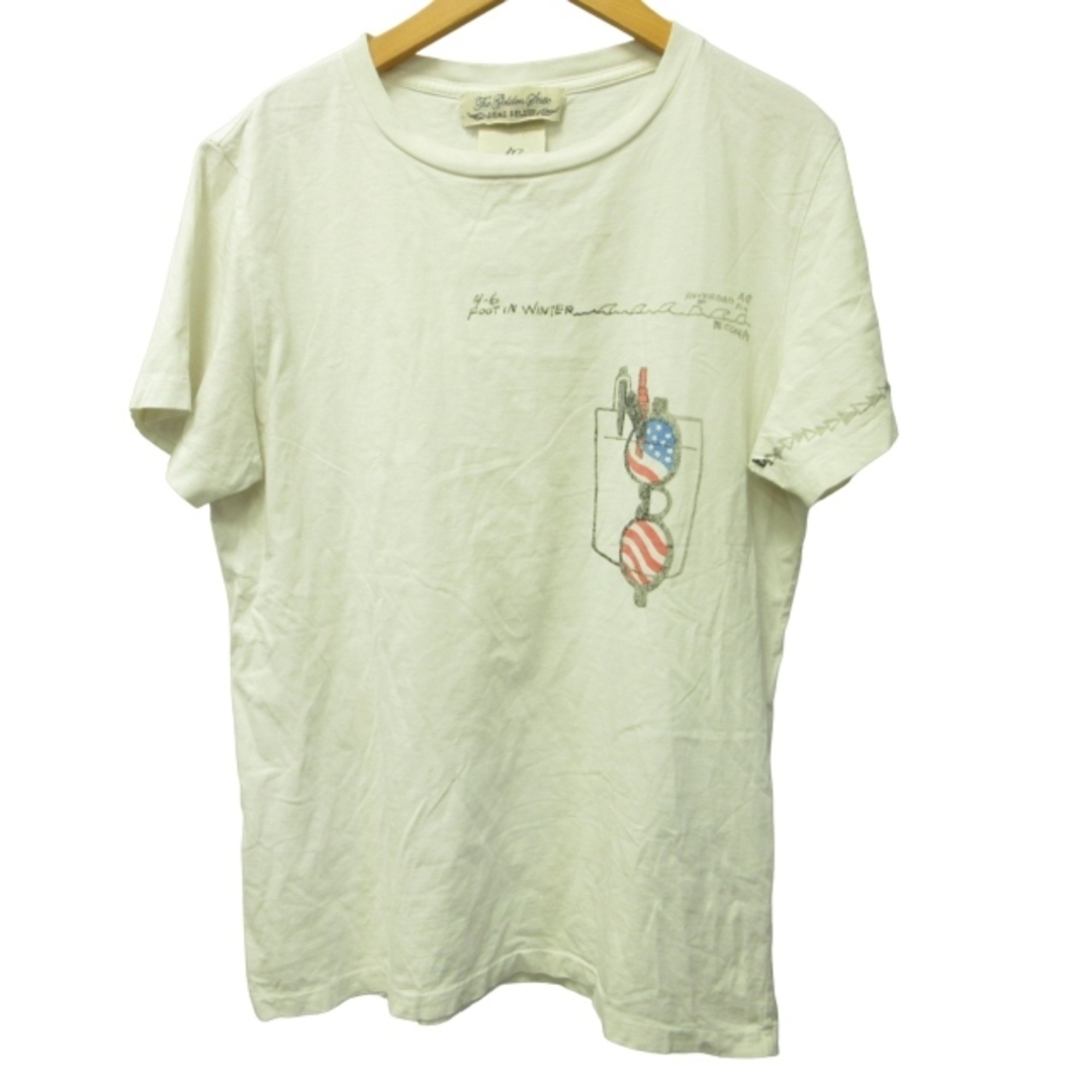 レミレリーフ プリント Tシャツ カットソー 半袖 白系 Ⅿ IBO44