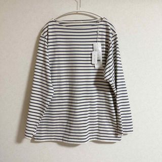 コモリ(COMOLI)のCOMOLI ボーダーボートネック エクリュ ネイビー サイズ1(Tシャツ/カットソー(七分/長袖))