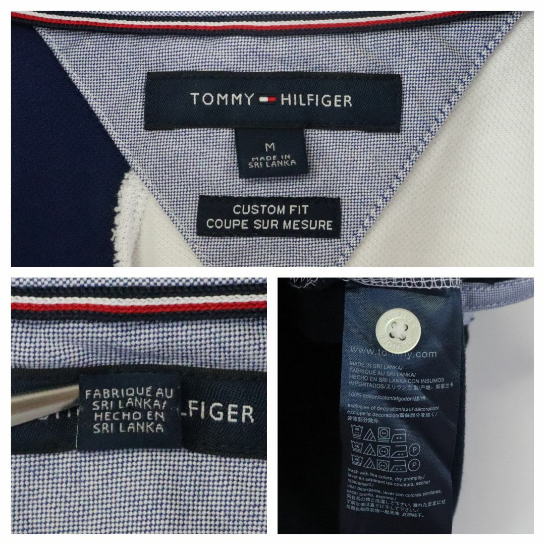 TOMMY HILFIGER(トミーヒルフィガー)の【希少】トミーヒルフィガー／ポロシャツ　刺繍ロゴ　トリコカラー　Mサイズ　古着 メンズのトップス(ポロシャツ)の商品写真