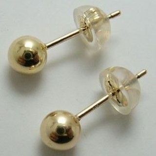 【新品】18金/k18/イエローゴールド/金丸玉ピアス/3mm(ピアス)