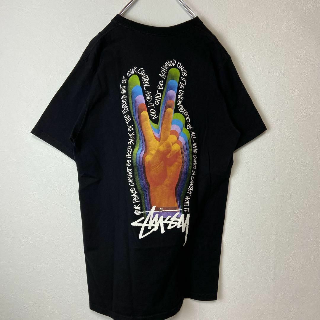 STUSSY - 【背面バックプリントロゴ◎】stussyピースデザイン古着