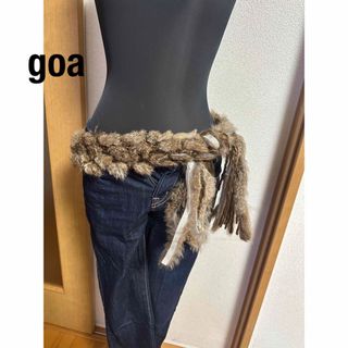 美品【goa】ゴア　本皮　ラビットファー　ベルト　ウエストマーク(ベルト)