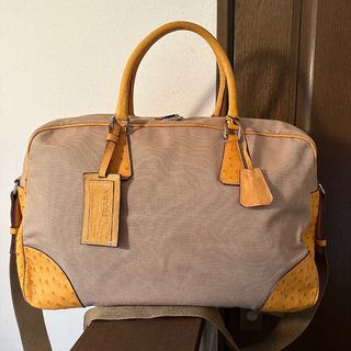 プラダ(PRADA)の★PRADA プラダ キャンバス×オーストリッチ 2WAY クロスボディ ボスト(ボストンバッグ)