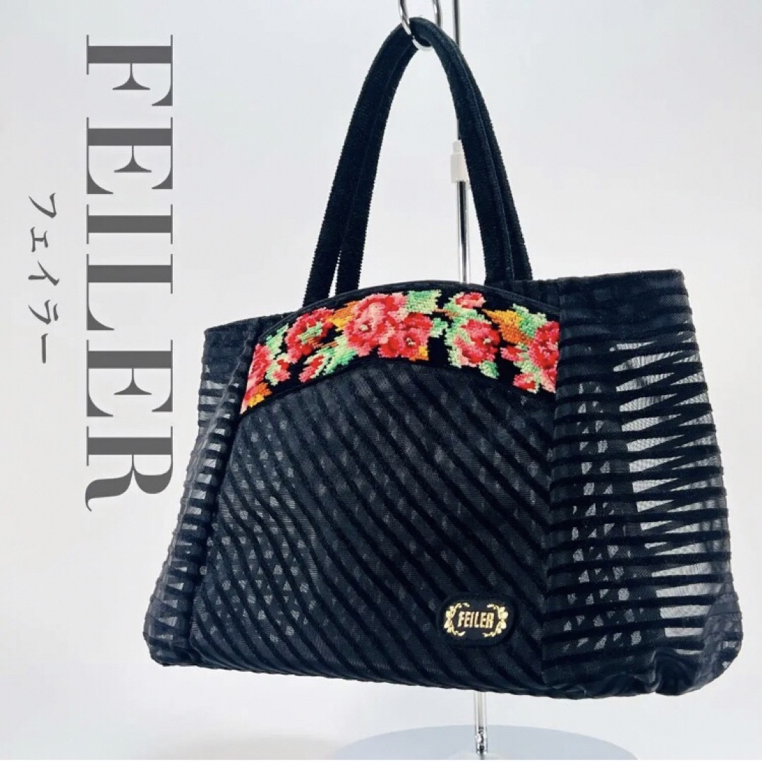 FEILER - フェイラー FEILER メッシュ トート ハンド バッグ フラワー