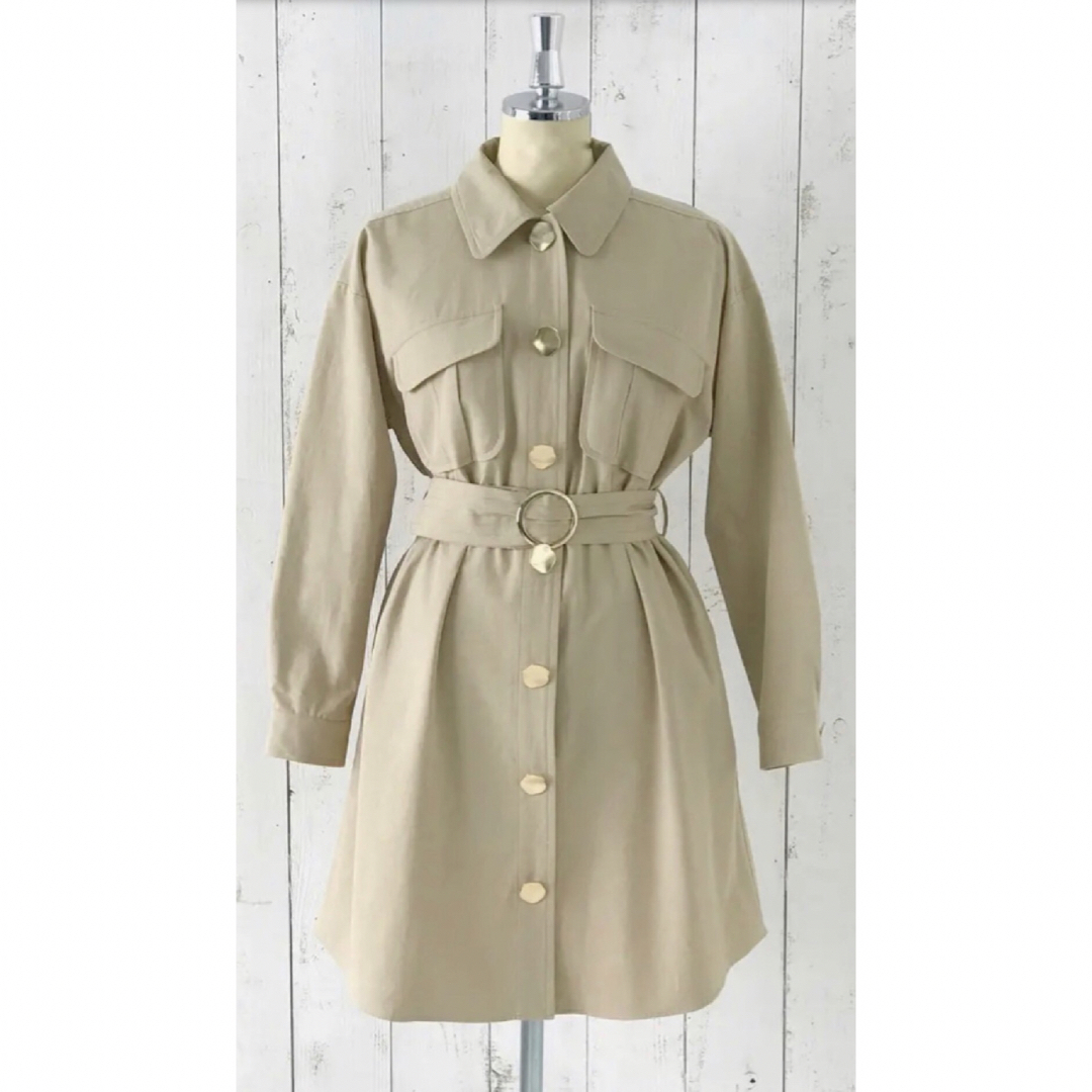 【Her lip to】Belted Cargo Shirt Dress