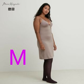 ユニクロ(UNIQLO)のUNIQLO マメクロゴウチ エアリズム プランジ ブラ スリップ M(キャミソール)