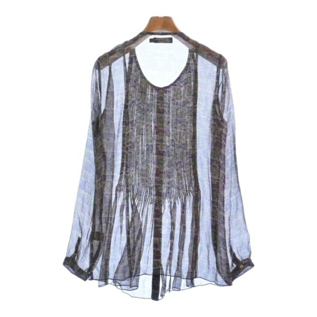 Antik Batik カジュアルシャツ 38(M位) カーキx紫等(総柄)