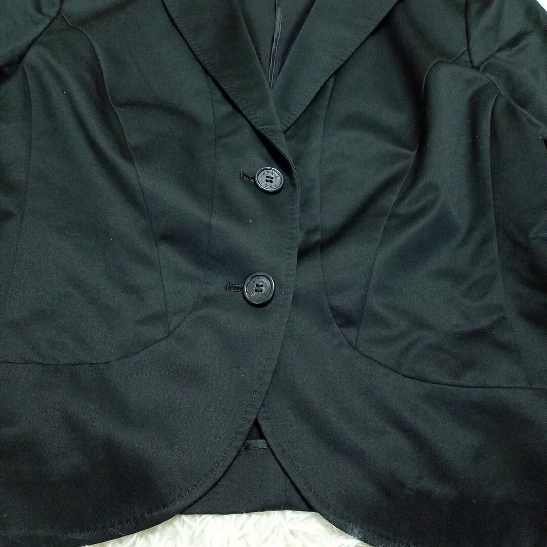 自由区(ジユウク)の自由区　大きいサイズ　テーラードジャケット　コットン　裏地なし　ブラック レディースのジャケット/アウター(テーラードジャケット)の商品写真