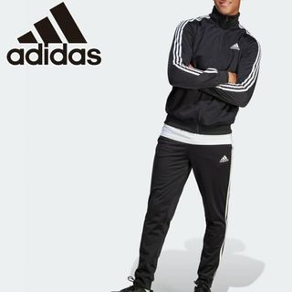 アディダス(adidas)の新品　アディダス　メンズ　ジャージ　セットアップ　Mサイズ　秋冬　黒　ブラック(ジャージ)