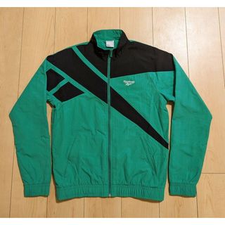 リーボック(Reebok)のM 美品 Reebok CLASSIC VECTOR TRACK TOP 緑 黒(ナイロンジャケット)