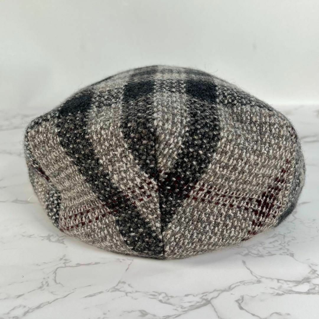 美品】Burberry バーバリー 帽子 ハンチング ノバチェック グレー-