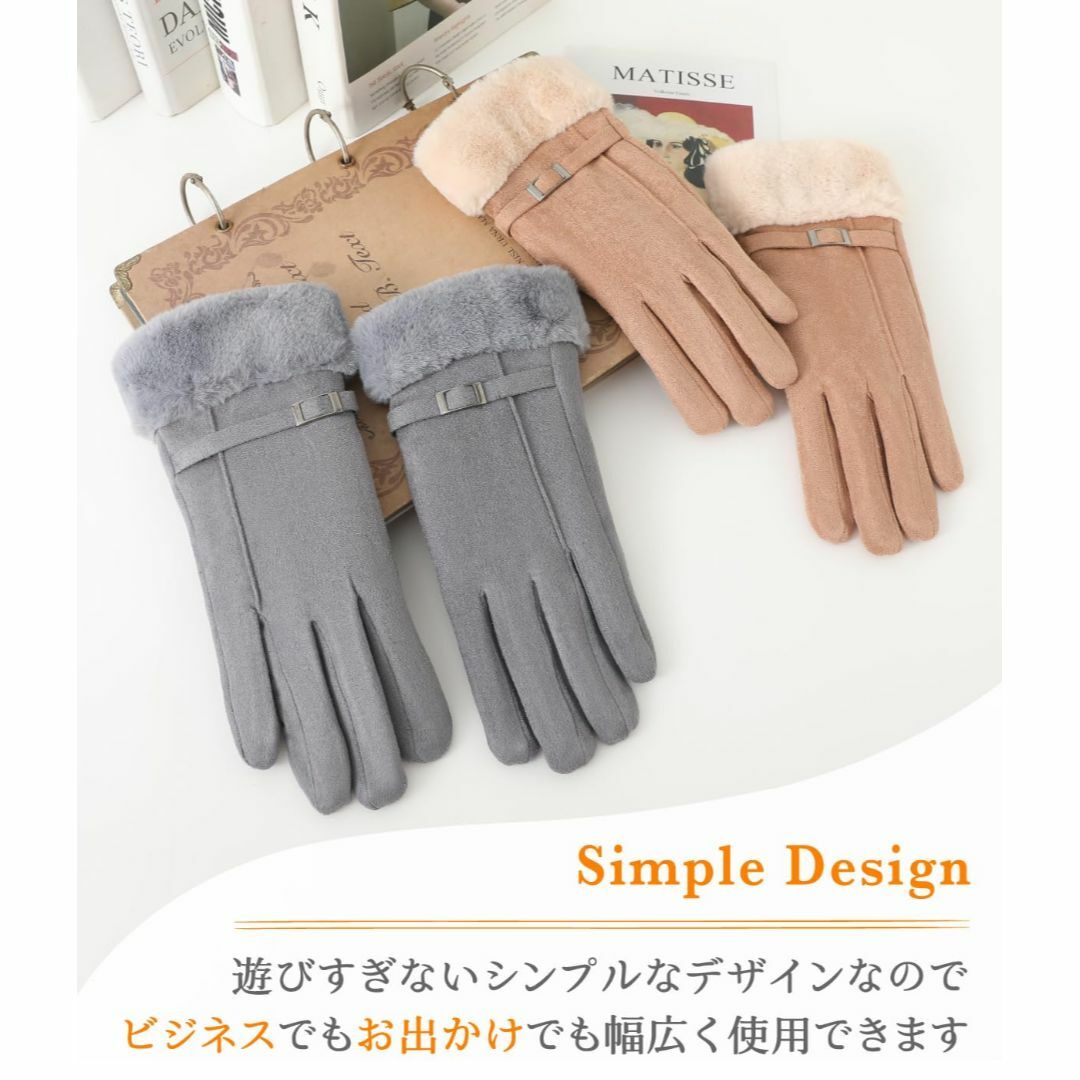 【色: ピンク】[MKY factory] もこもこ手袋 レディース 秋冬用 ス 5