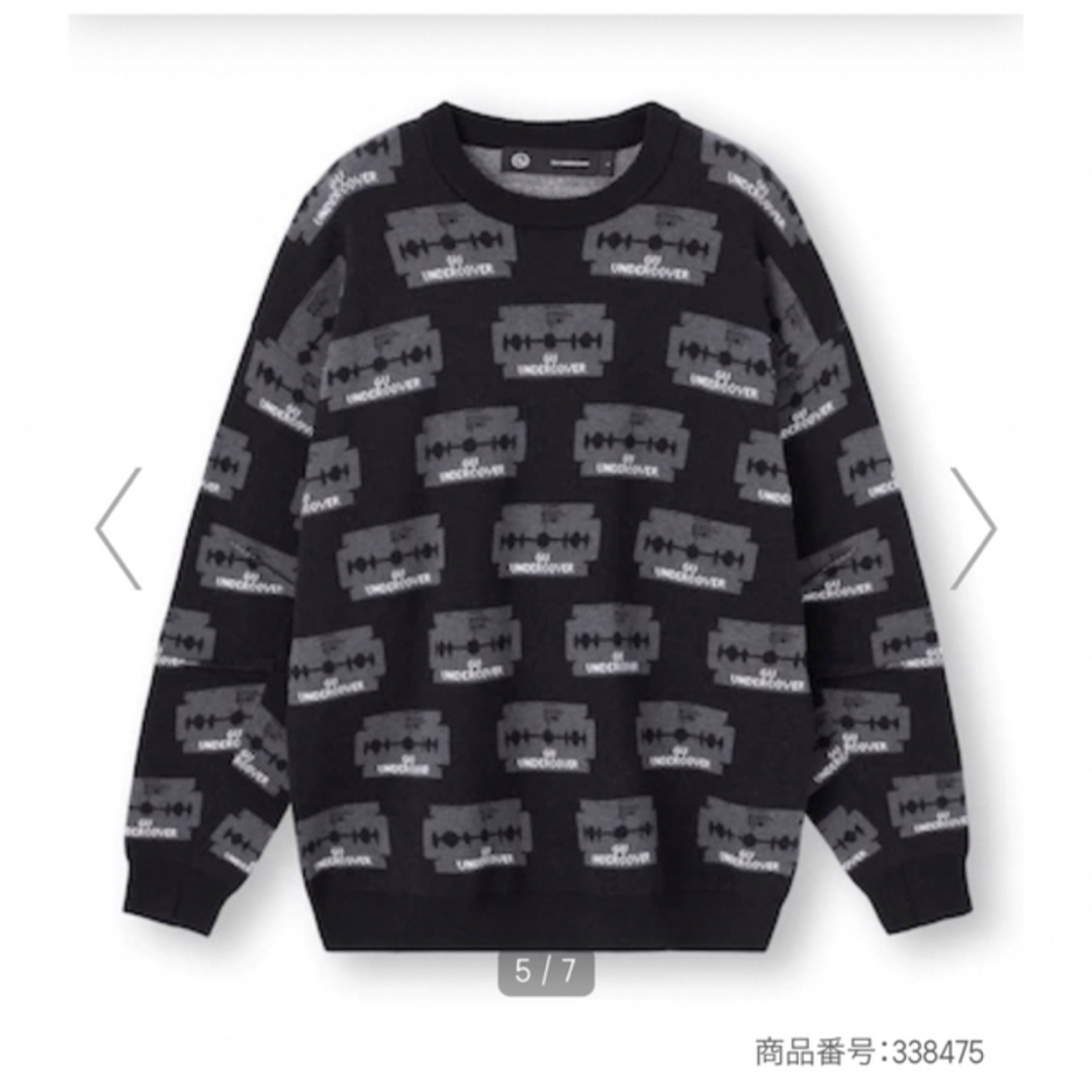 【L】黒 GU × UNDERCOVER ジャガードセーター