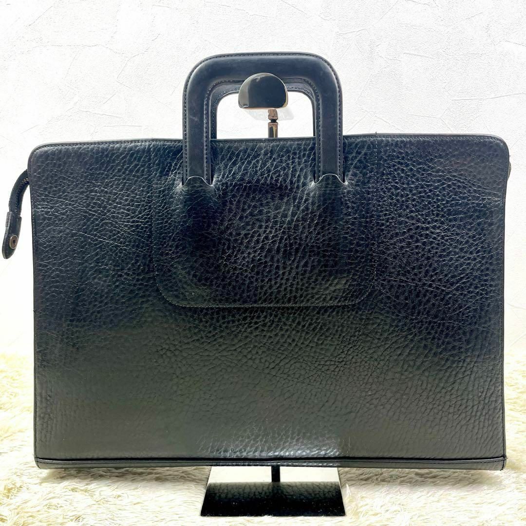 BURBERRY(バーバリー)のバーバリー　レザー ブリーフケース A4可 ノバチェック 鍵付き 黒 メンズのバッグ(ビジネスバッグ)の商品写真