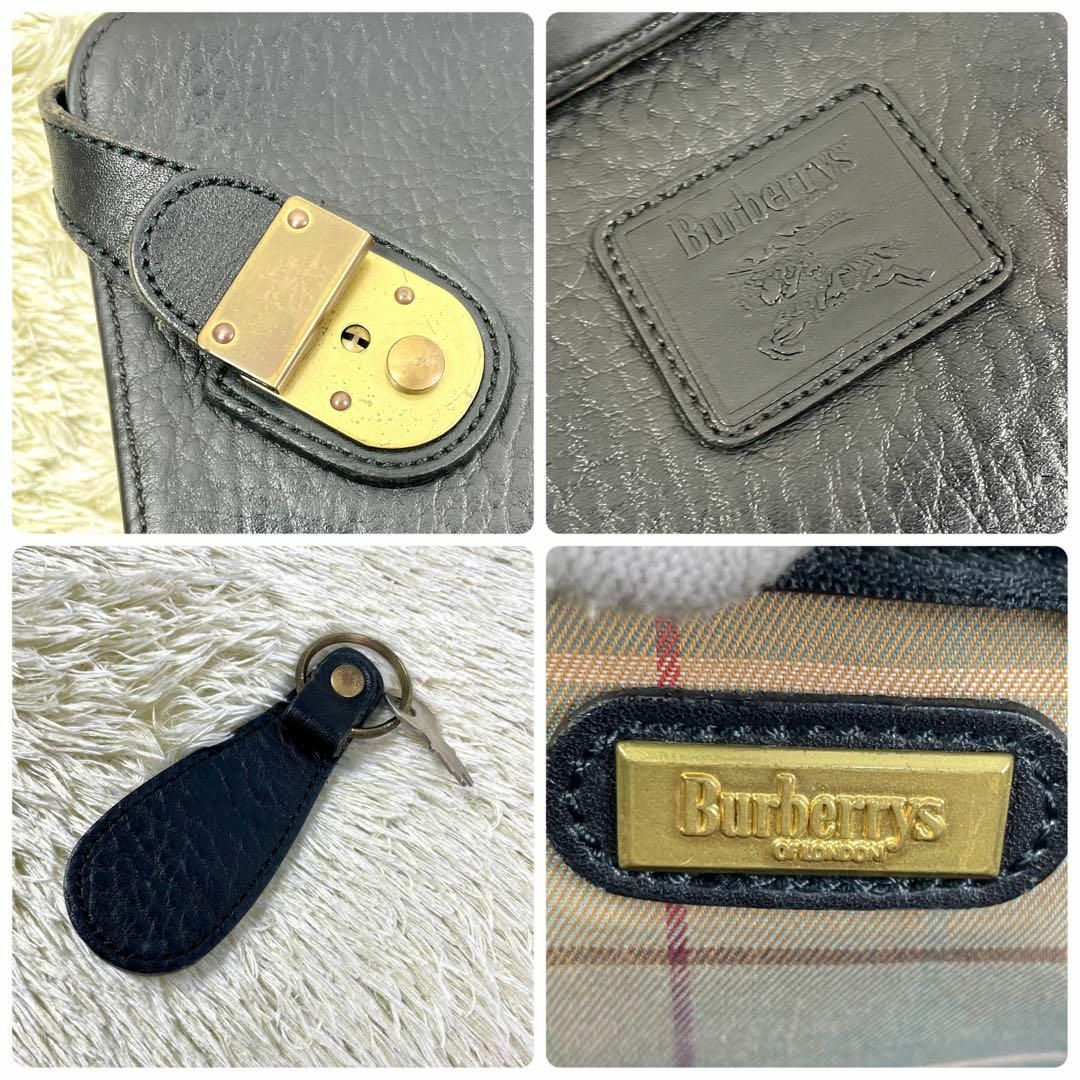 BURBERRY(バーバリー)のバーバリー　レザー ブリーフケース A4可 ノバチェック 鍵付き 黒 メンズのバッグ(ビジネスバッグ)の商品写真