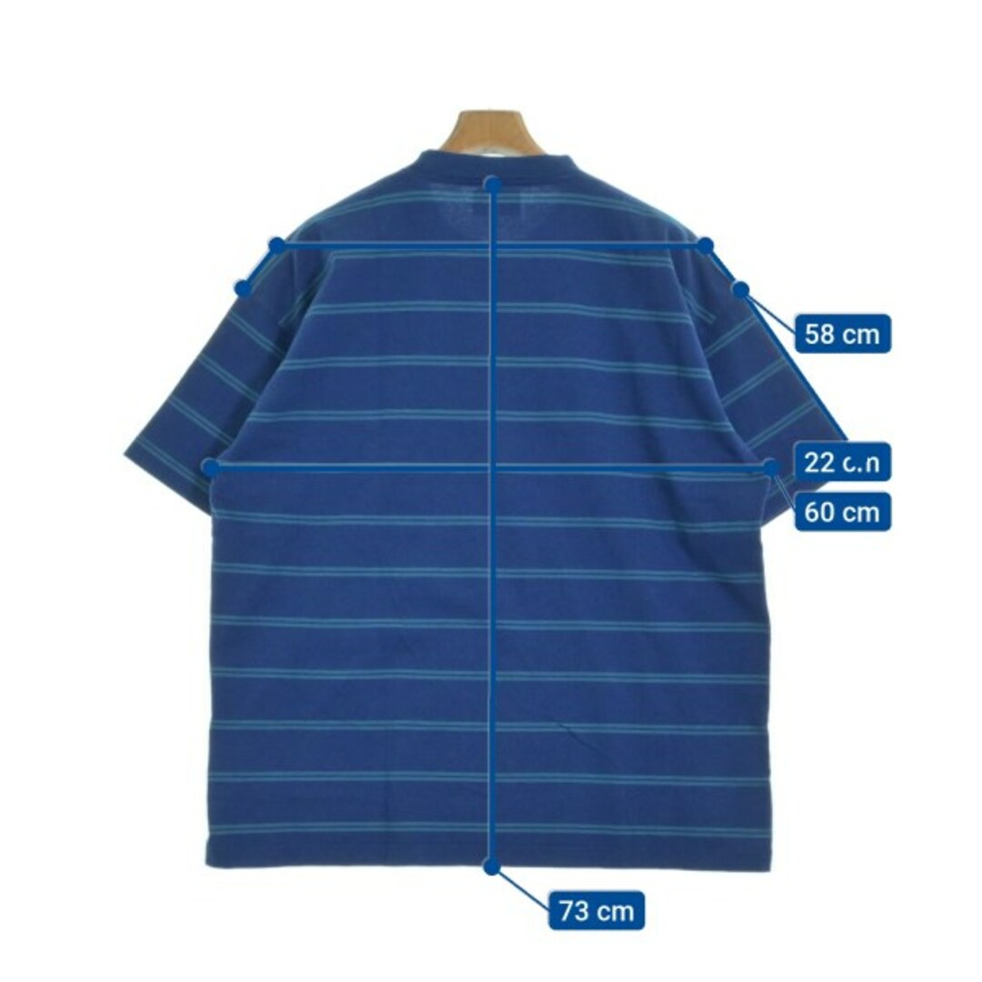 DESCENDANT Tシャツ・カットソー 3(L位) 青x水色(ボーダー)