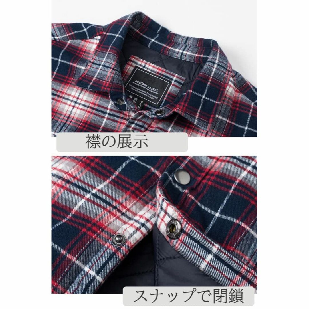 [TACVASEN] チェックシャツ メンズ 防風 保温 ジャケット 中綿 日常