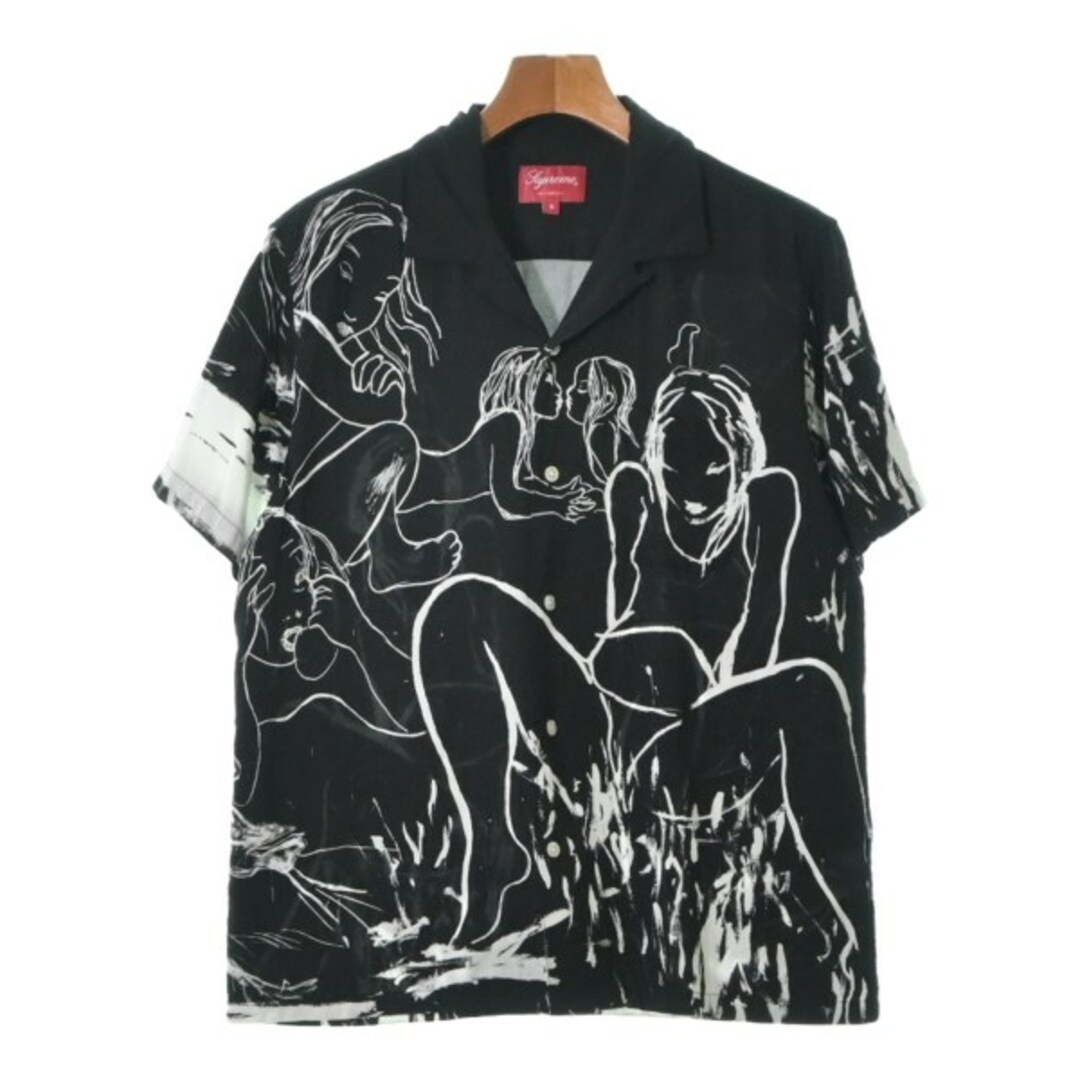 Supreme シュプリーム カジュアルシャツ S 黒x白(総柄) 【古着】-