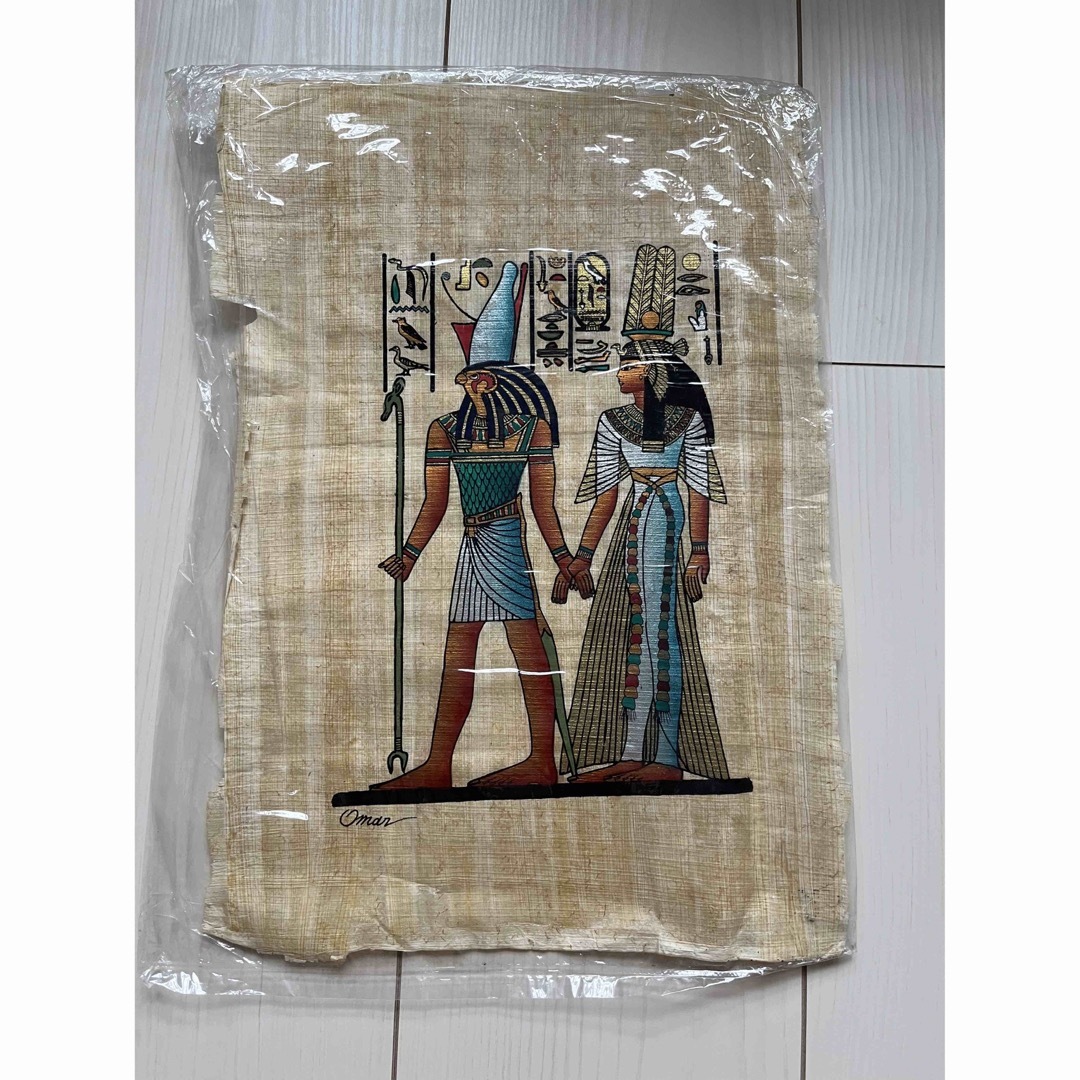 エジプト パピルス画 A4サイズ エンタメ/ホビーの美術品/アンティーク(絵画/タペストリー)の商品写真