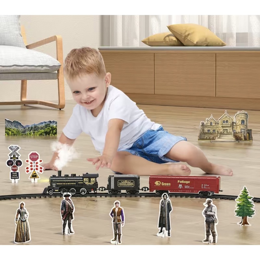 電動電車おもちゃセット: 子供向けの楽しくて教育的なダイキャストモデルの鉄道線路 4