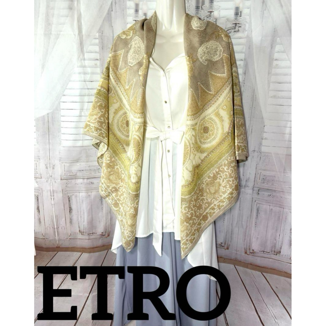 未使用　長期保管品　エトロ　ETRO ペイズリー　大判スカーフ　ショール 2